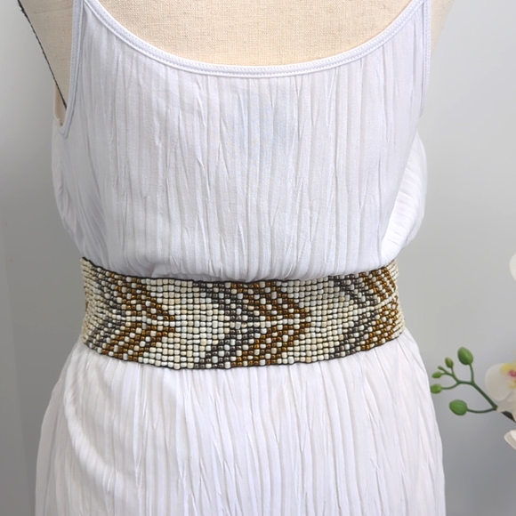 ✨2X HP✨ Boho Tribal Arrow Elastic Stretchy Beaded Belt w/Wooden Hook Buckle - Picture 5 of 8